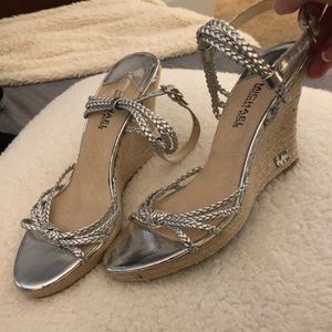 Michael Kors silver strappy heel sandal size 9